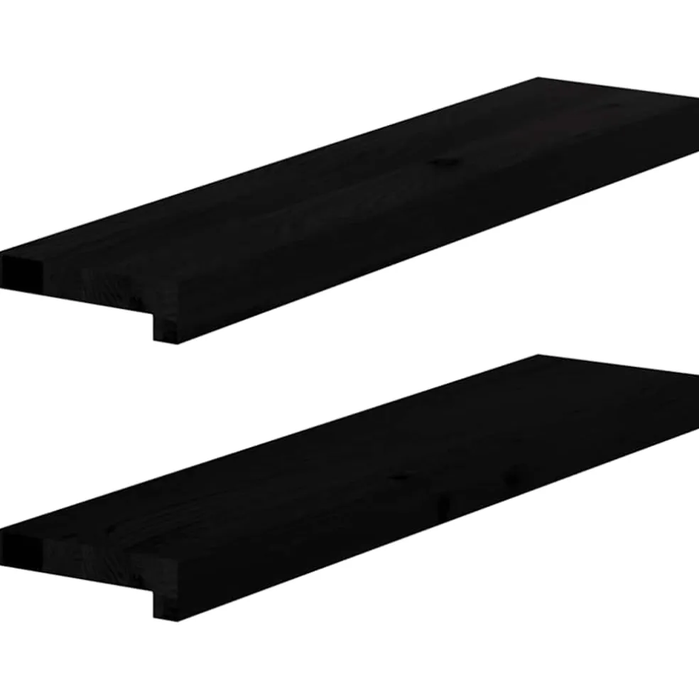 vidaXL Vensterbanken 2 st 70x15x2 cm massief eikenhout donkerbruin