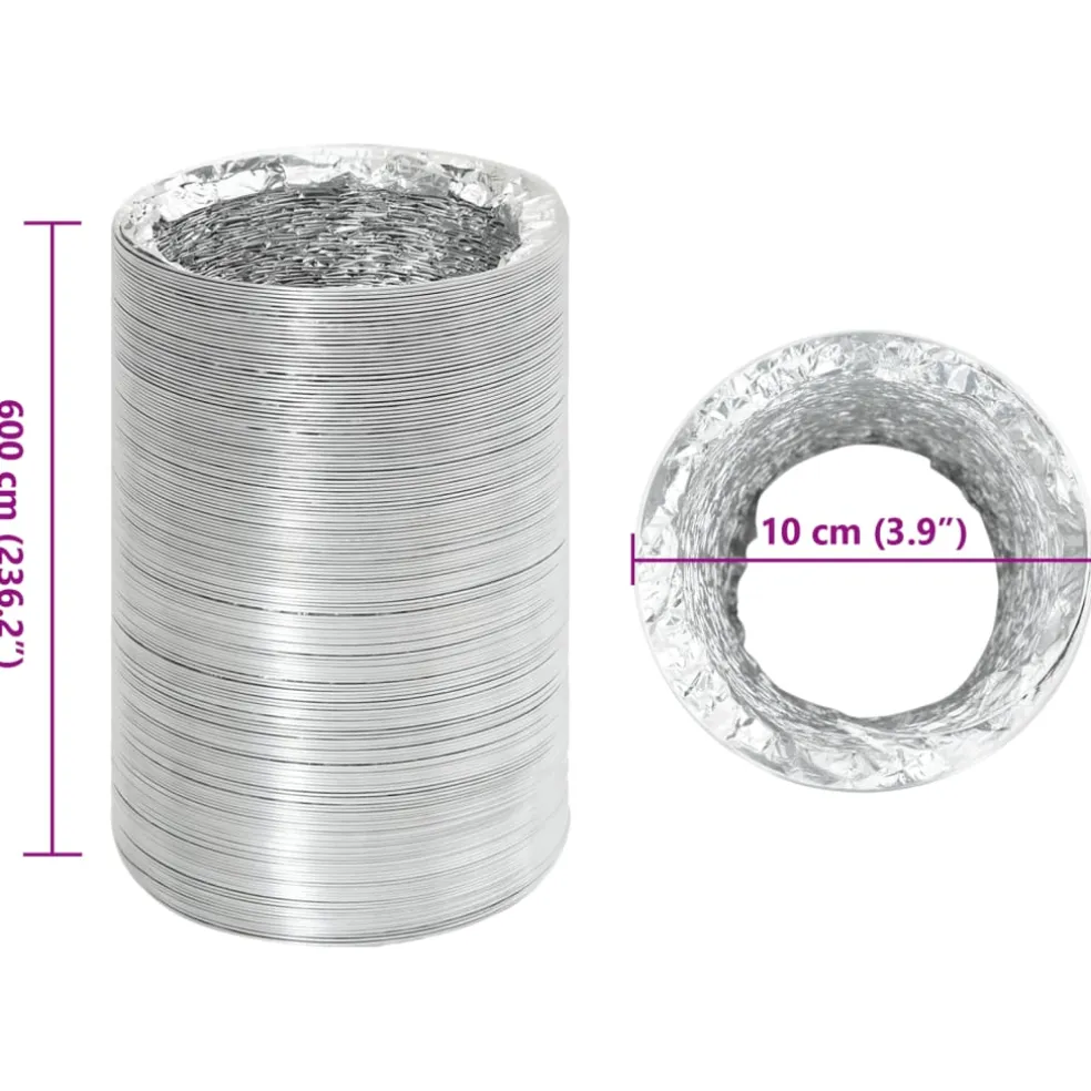 vidaXL Ventilatieslang Ø10 cm 6 m aluminium
