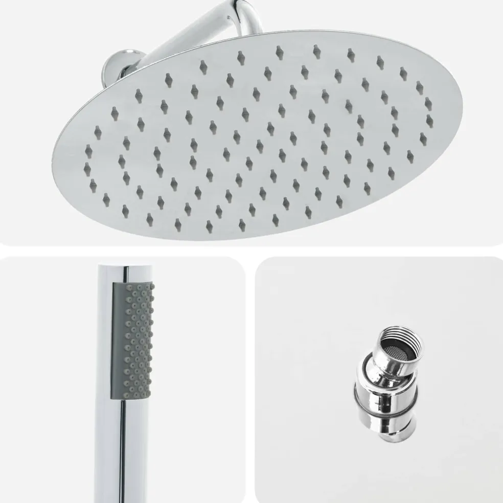 vidaXL Verborgen Douche Systeem (Rond) zilver RVS 201