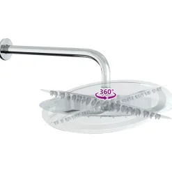 vidaXL Verborgen Douche Systeem (Rond) zilver RVS 201