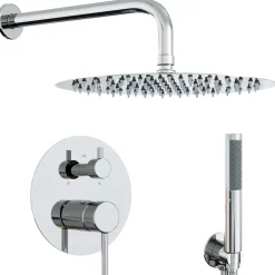 vidaXL Verborgen Douche Systeem (Rond) zilver RVS 201