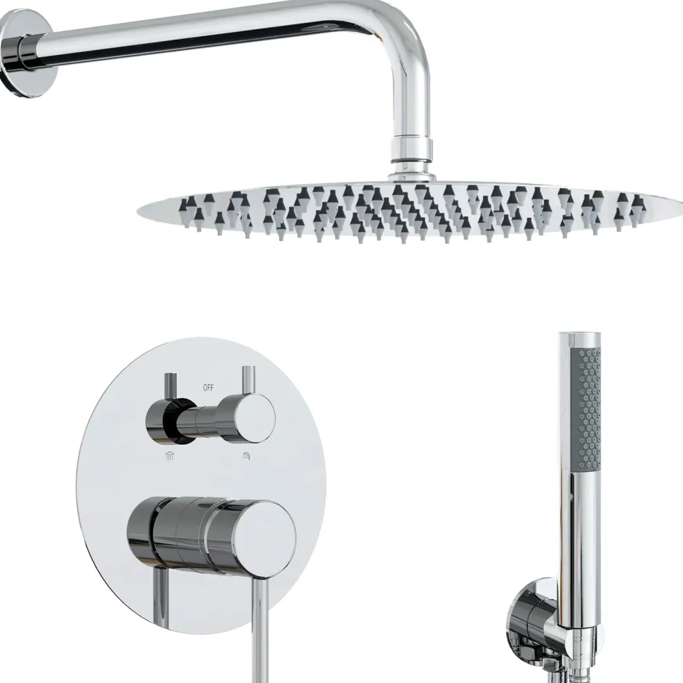 vidaXL Verborgen Douche Systeem (Rond) zilver RVS 201
