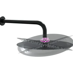 vidaXL Verborgen Douche Systeem (Rond) Zwart RVS 201