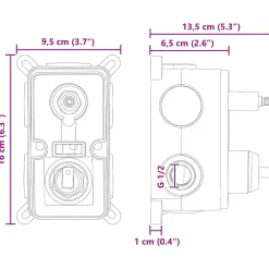 vidaXL Verborgen Douche Systeem (Rond) Zwart RVS 201