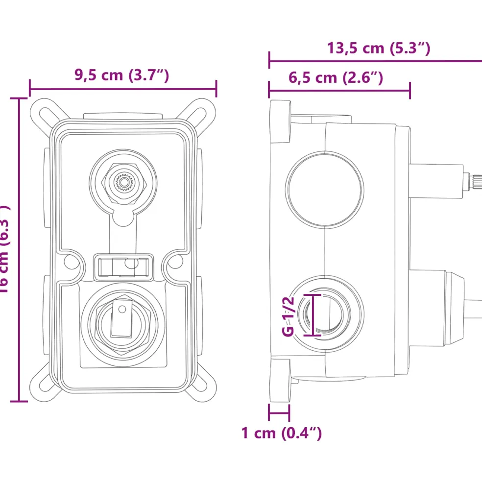 vidaXL Verborgen Douche Systeem (Rond) Zwart RVS 201