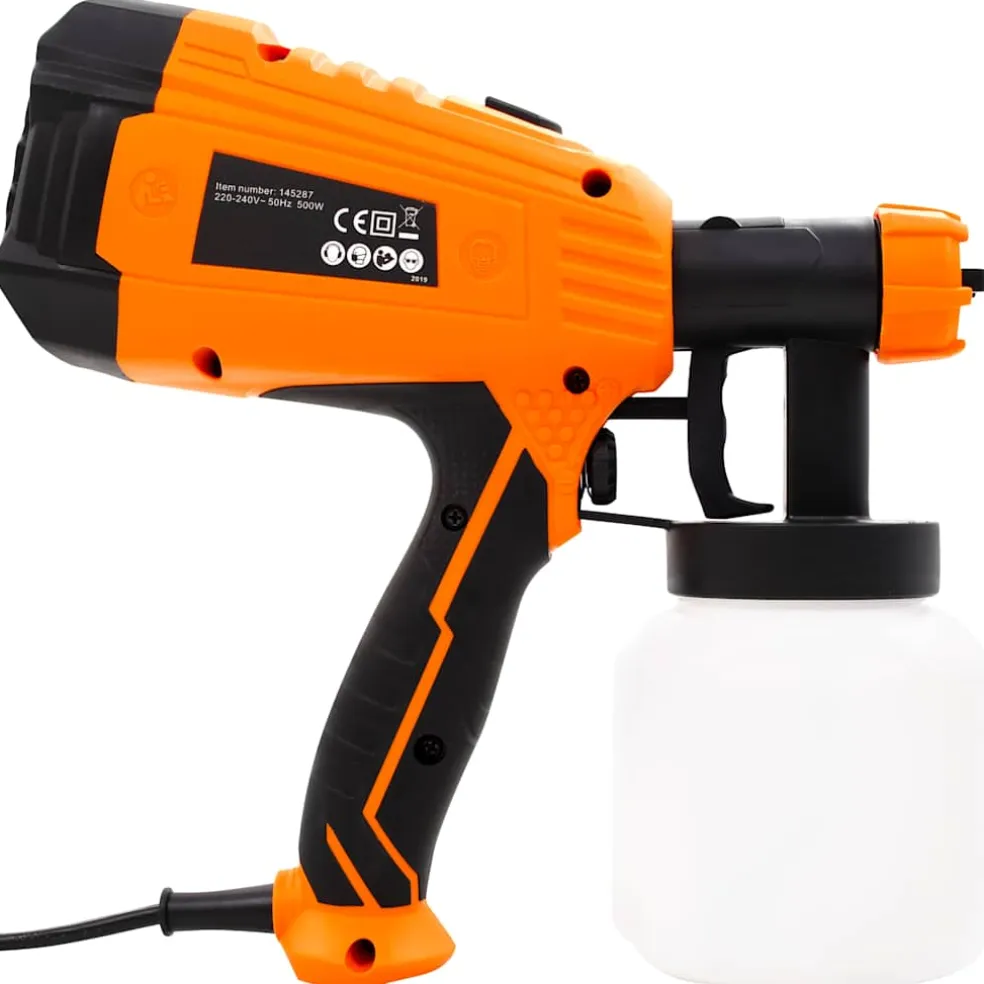 vidaXL Verfspuit elektrisch met 3 mondstukken 500 W 800 ml