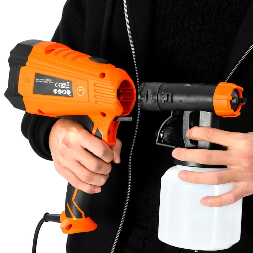 vidaXL Verfspuit elektrisch met 3 mondstukken 500 W 800 ml