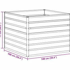 vidaXL Verhoogde plantenbak Licht Bruin 100 x 100 x 77 cm