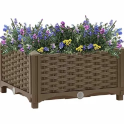 vidaXL Verhoogde plantenbakken Bruin 40 x 40 x 23 cm PP