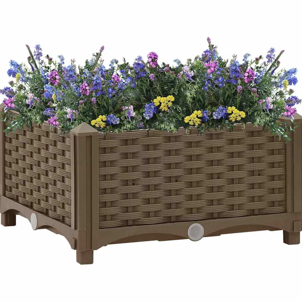 vidaXL Verhoogde plantenbakken Bruin 40 x 40 x 23 cm PP