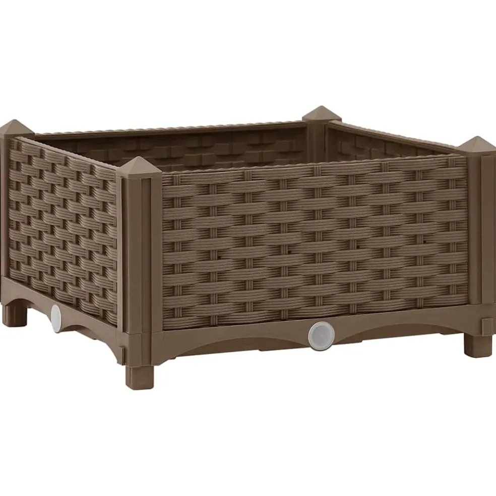 vidaXL Verhoogde plantenbakken Bruin 40 x 40 x 23 cm PP