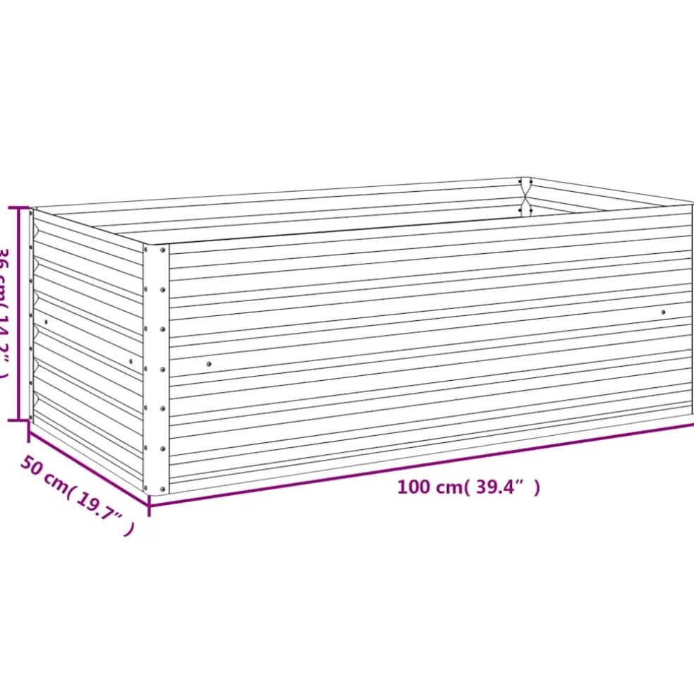 vidaXL Verhoogde tuinbak 100x50x36 cm cortenstaal