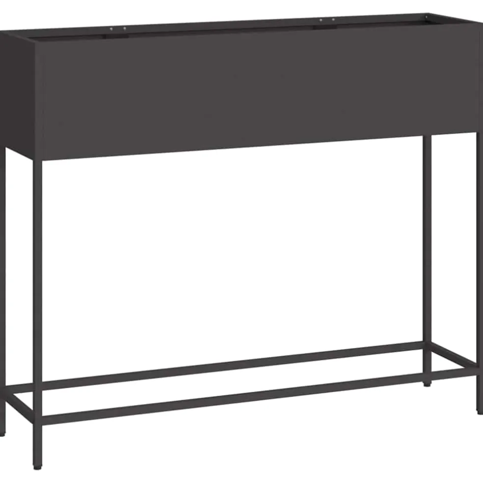 vidaXL Verhoogde Tuin Plantbak Zwart 100 x 26 x 82 cm Staal
