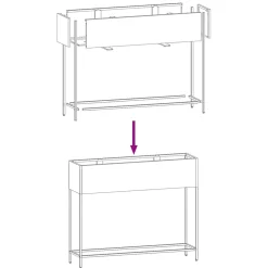 vidaXL Verhoogde Tuin Plantbak Zwart 100 x 26 x 82 cm Staal