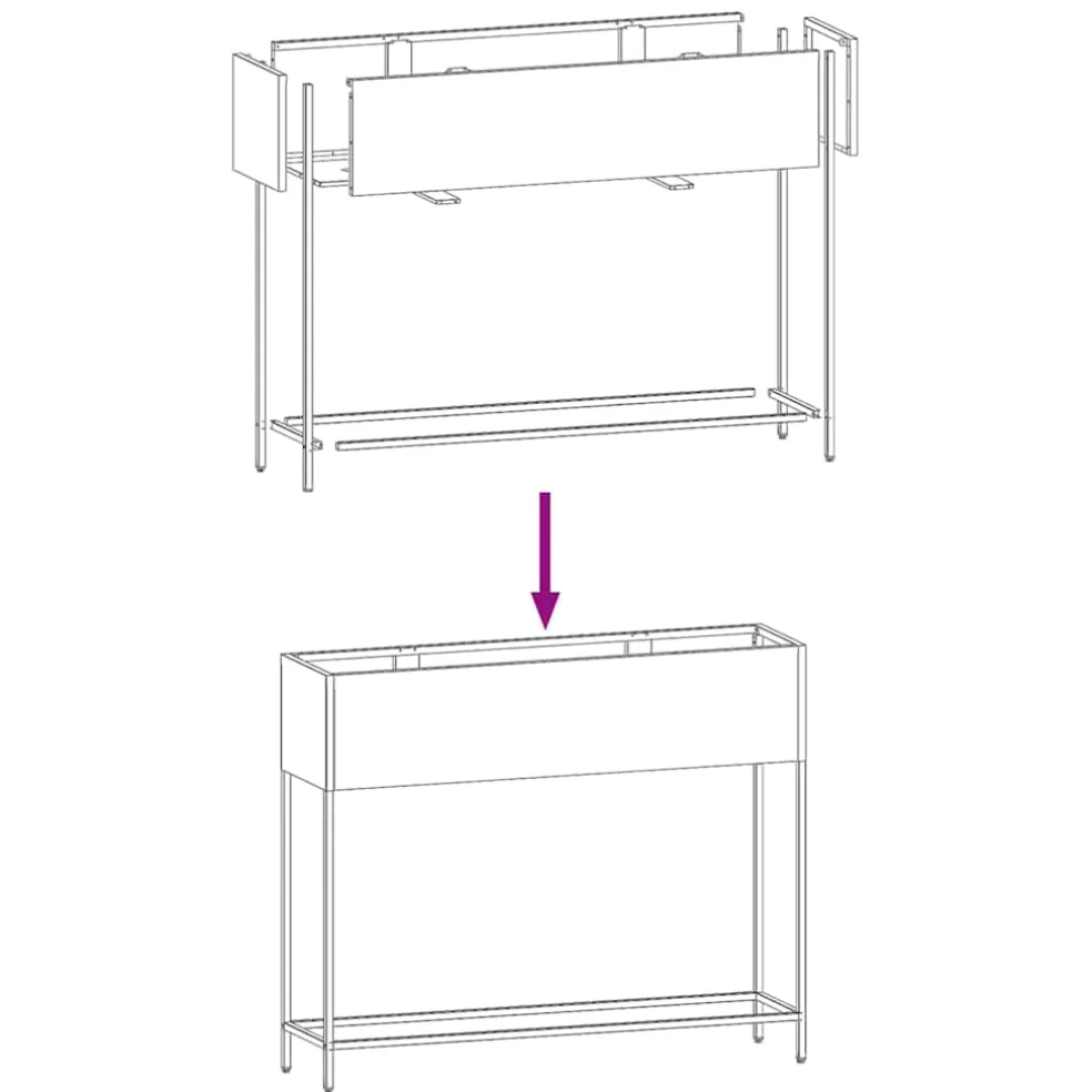 vidaXL Verhoogde Tuin Plantbak Zwart 100 x 26 x 82 cm Staal