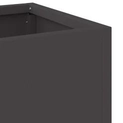 vidaXL Verhoogde Tuin Plantbak Zwart 100 x 26 x 82 cm Staal