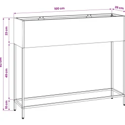 vidaXL Verhoogde Tuin Plantbak Zwart 100 x 26 x 82 cm Staal