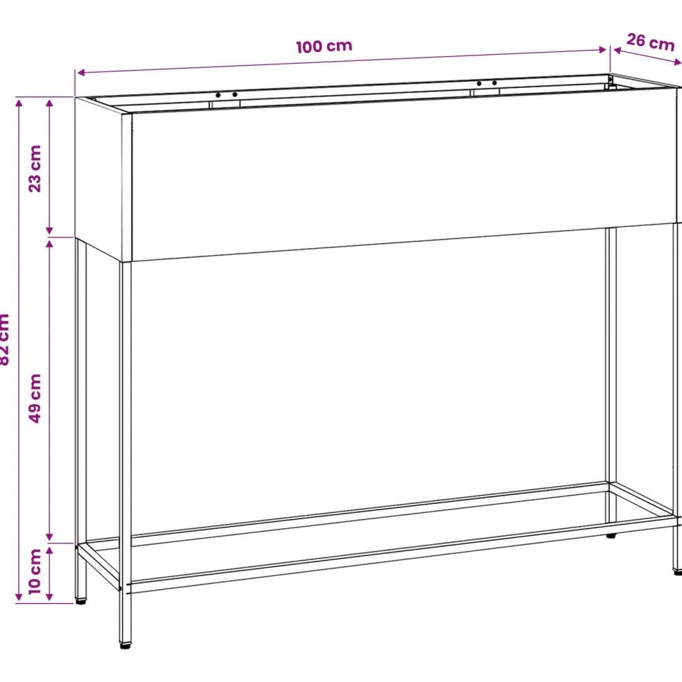 vidaXL Verhoogde Tuin Plantbak Zwart 100 x 26 x 82 cm Staal