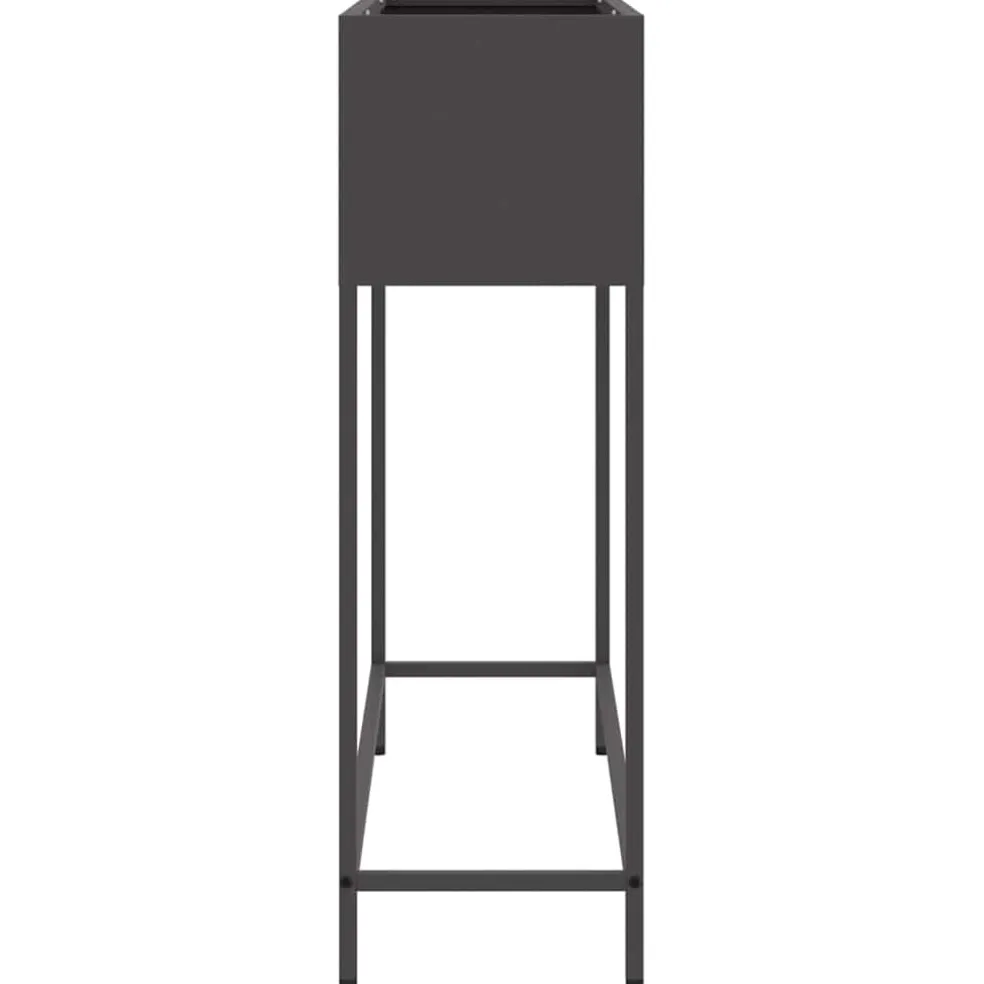 vidaXL Verhoogde Tuin Plantbak Zwart 100 x 26 x 82 cm Staal