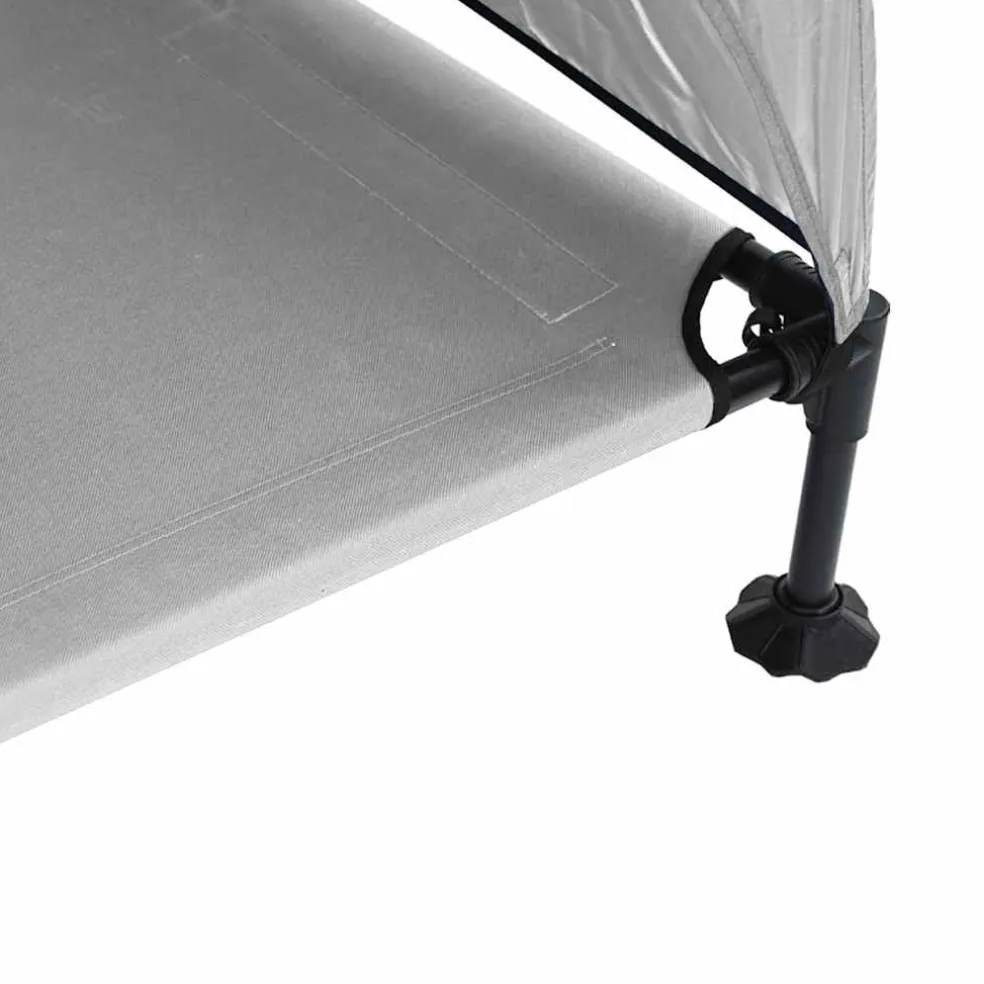 vidaXL Verhoogd Hondenbed 127 x 81 x 108 cm Stof en Staal Zilvergrijs