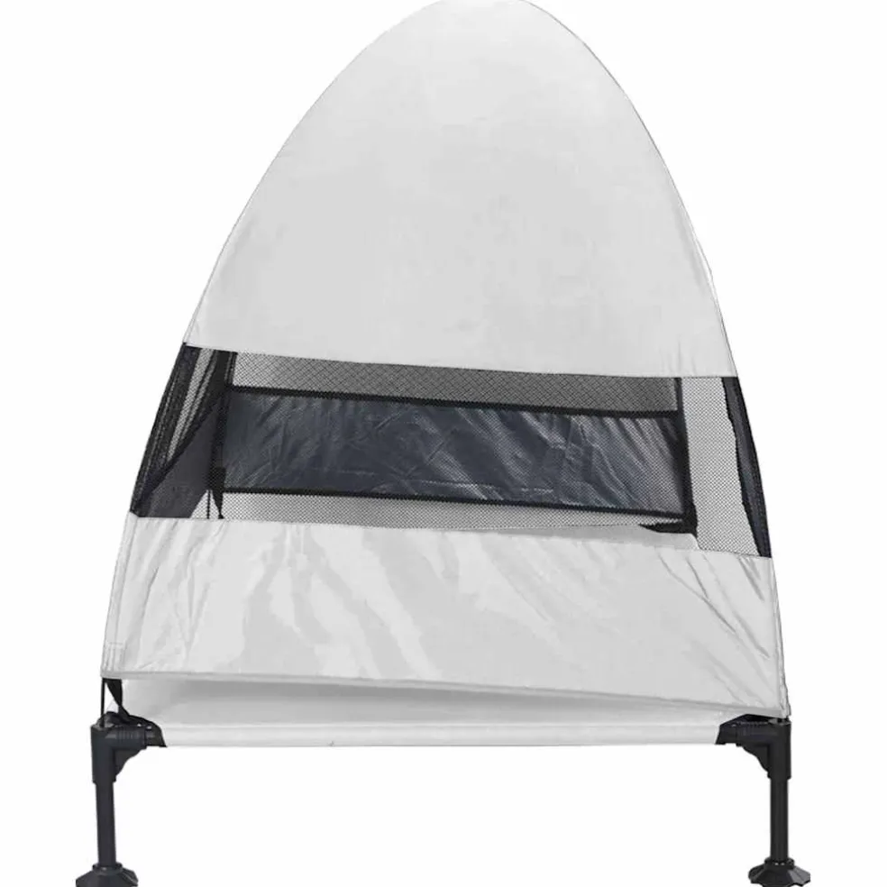vidaXL Verhoogd Hondenbed 127 x 81 x 108 cm Stof en Staal Zilvergrijs
