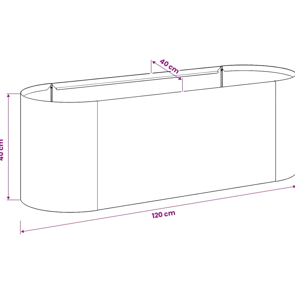 vidaXL Verhoogd Tuinbed weervast staal 120 x 40 x 40 cm