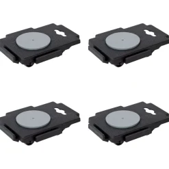 vidaXL Verhuishondjes met 8 wielen 4 st 150 kg polypropeen zwart