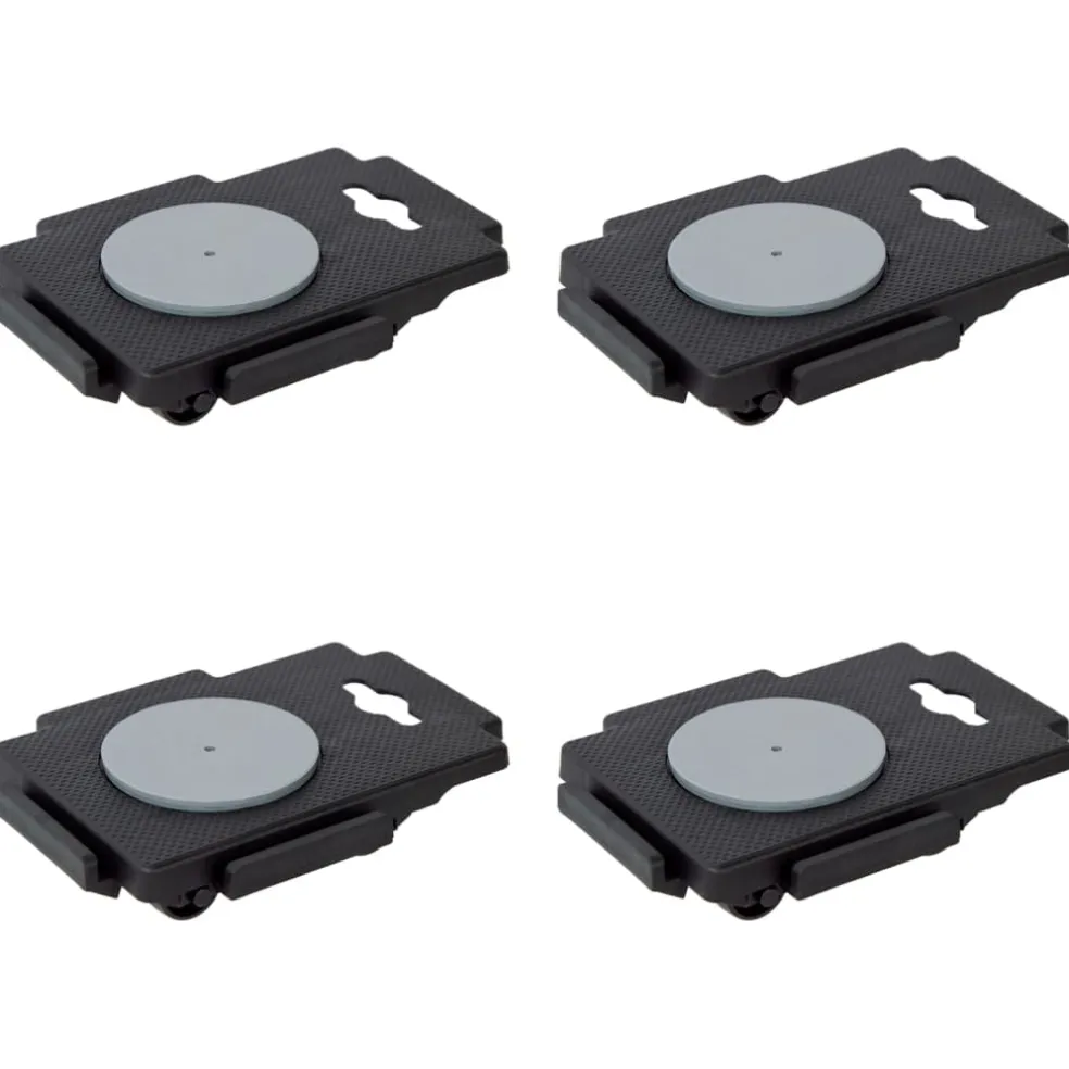 vidaXL Verhuishondjes met 8 wielen 4 st 150 kg polypropeen zwart