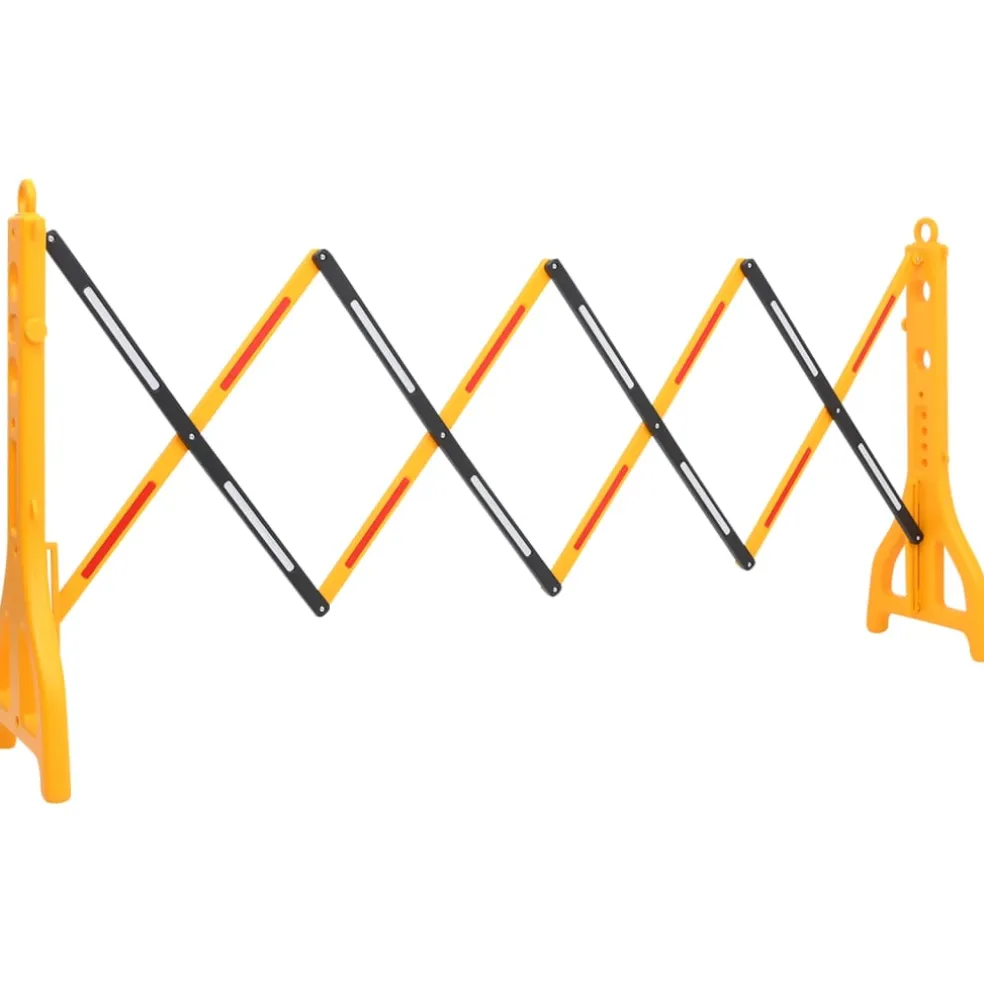 vidaXL Verkeersbarrière inklapbaar 250x38x96 cm geel en zwart