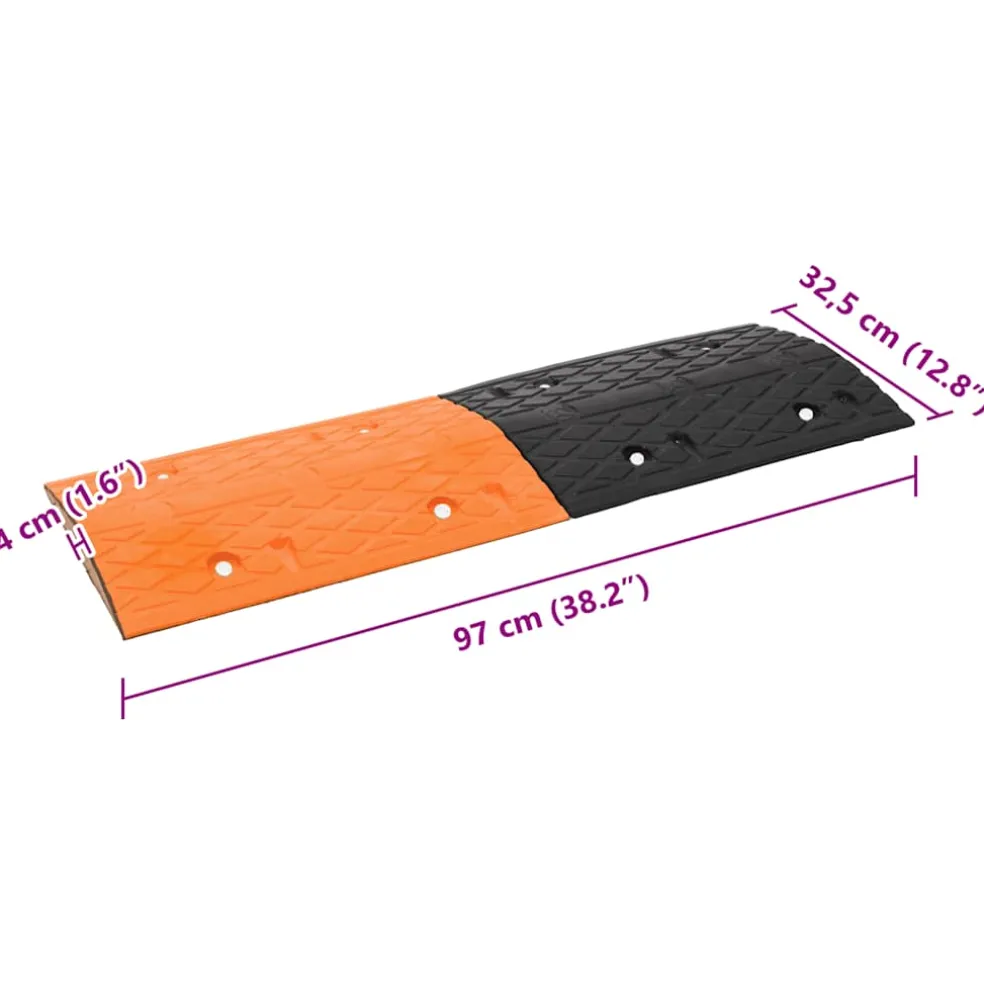 vidaXL Verkeersdrempel 97x32,5x4 rubber geel en zwart