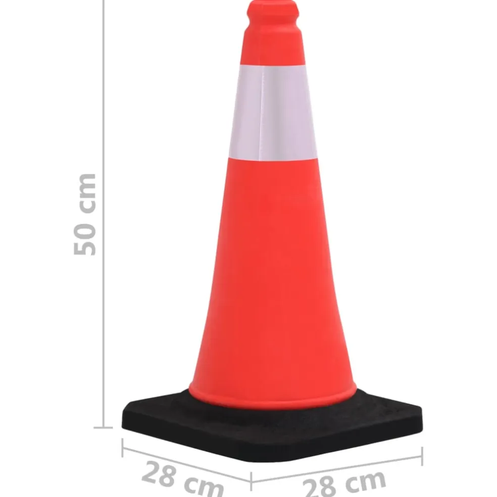 vidaXL Verkeerskegels met zware basis 4 st reflecterend 50 cm