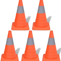 vidaXL Verkeerskegel uitvouwbaar 42 cm 5 stuks