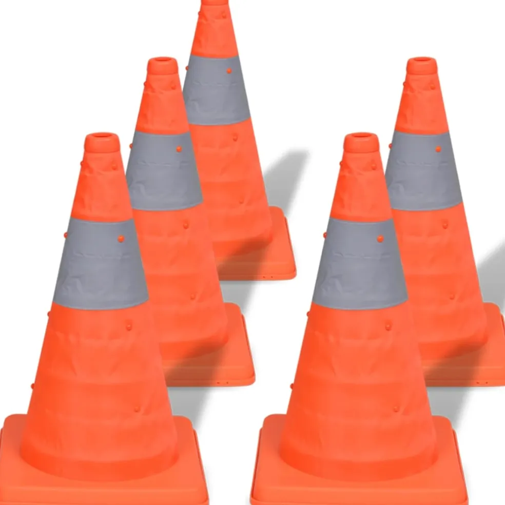 vidaXL Verkeerskegel uitvouwbaar 42 cm 5 stuks