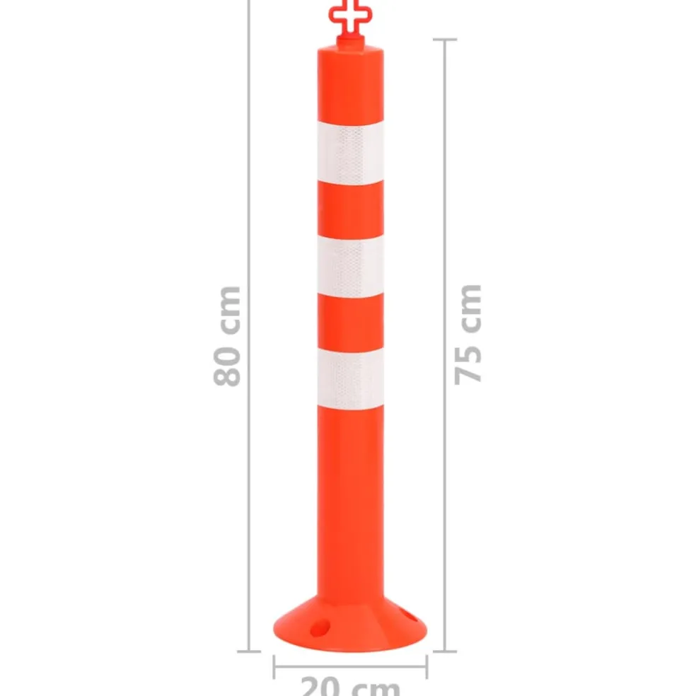vidaXL Verkeerspalen met ketting 4 st 75 cm PE