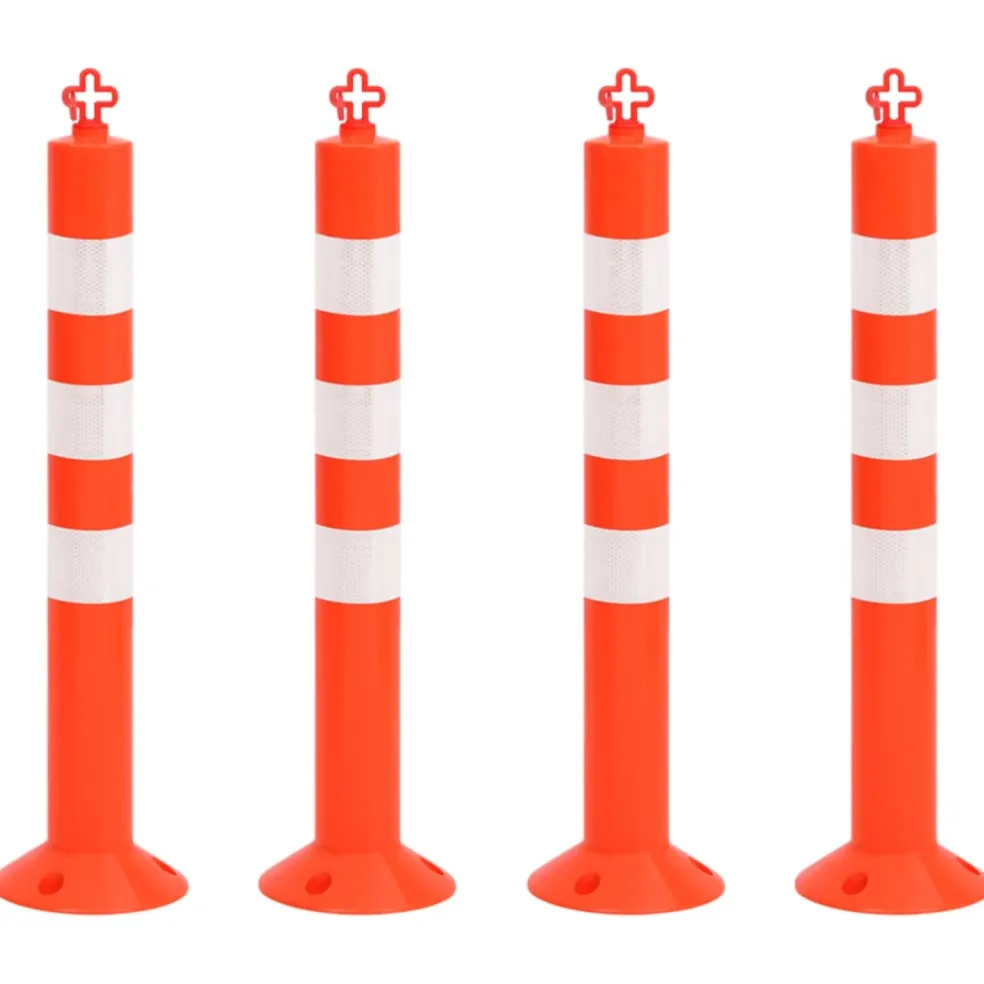 vidaXL Verkeerspalen met ketting 4 st 75 cm PE