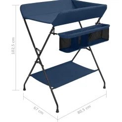 vidaXL Verschoontafel ijzer marineblauw