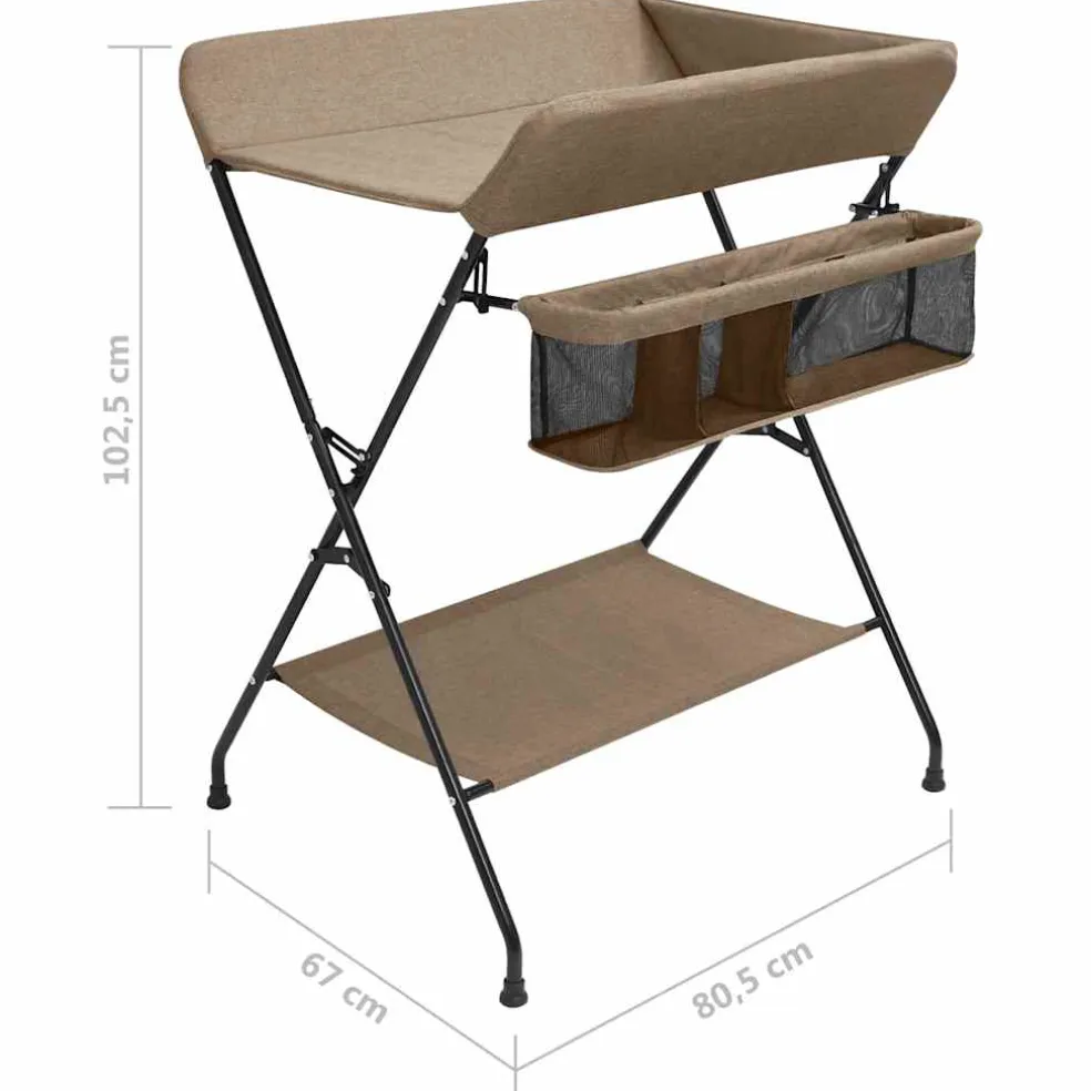 vidaXL Verschoontafel ijzer taupe