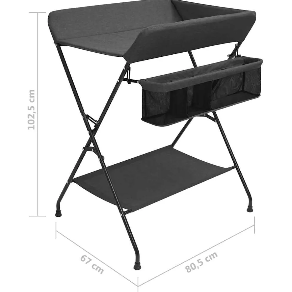 vidaXL Verschoontafel ijzer antracietkleurig