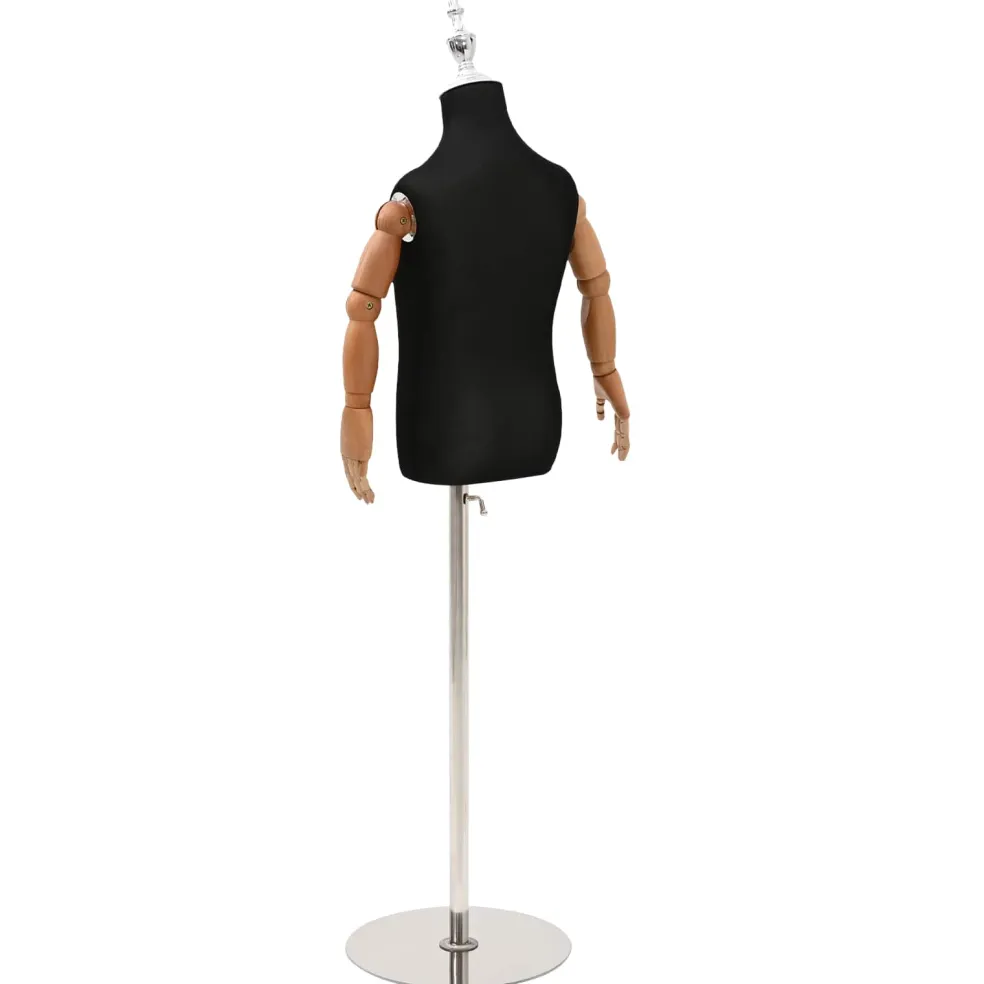 vidaXL Verstelbare 120-150 cm Mannequin met Basis Uniseks PP Zwart