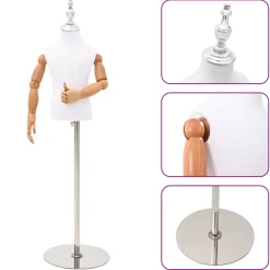 vidaXL Verstelbare 120-157 cm Mannequin met Basis Uniseks PP Wit