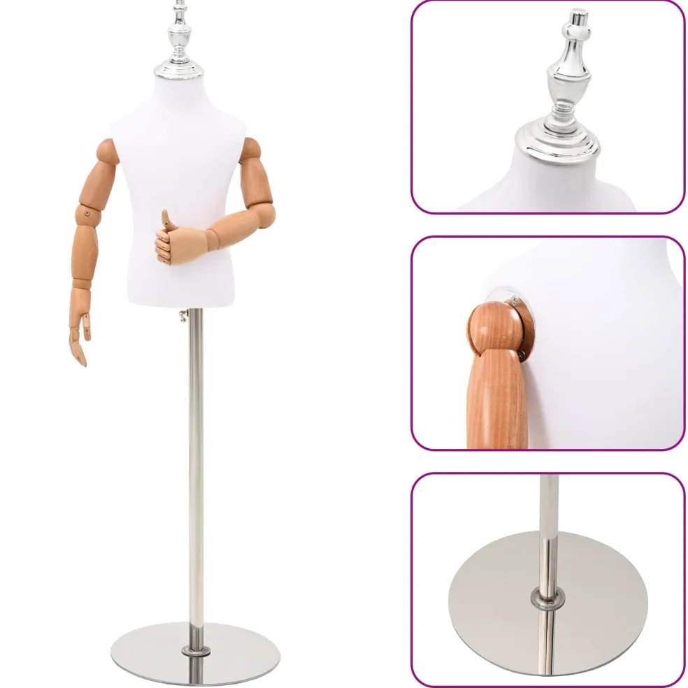 vidaXL Verstelbare 120-157 cm Mannequin met Basis Uniseks PP Wit