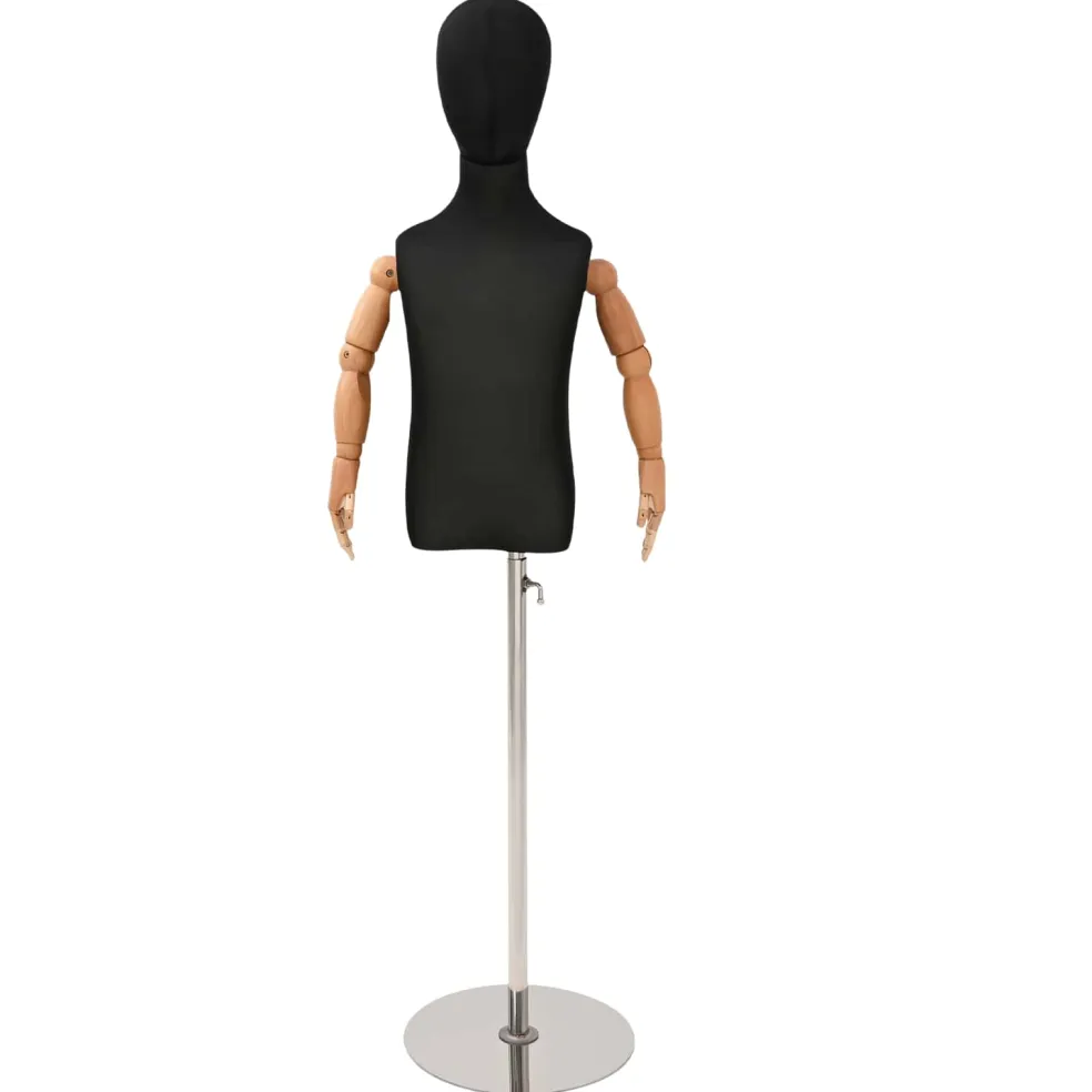 vidaXL Verstelbare 120-150 cm Mannequin met Basis Uniseks PP Zwart