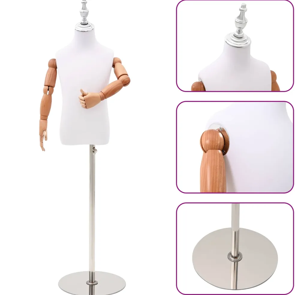 vidaXL Verstelbare 120-150 cm Mannequin met Basis Uniseks PP Wit