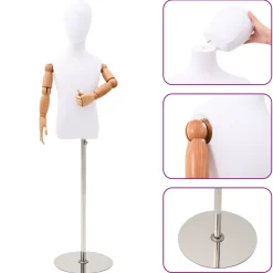 vidaXL Verstelbare 120-150 cm Mannequin met Basis Uniseks PP Wit