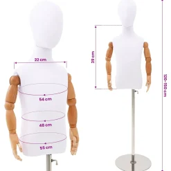 vidaXL Verstelbare 120-150 cm Mannequin met Basis Uniseks PP Wit