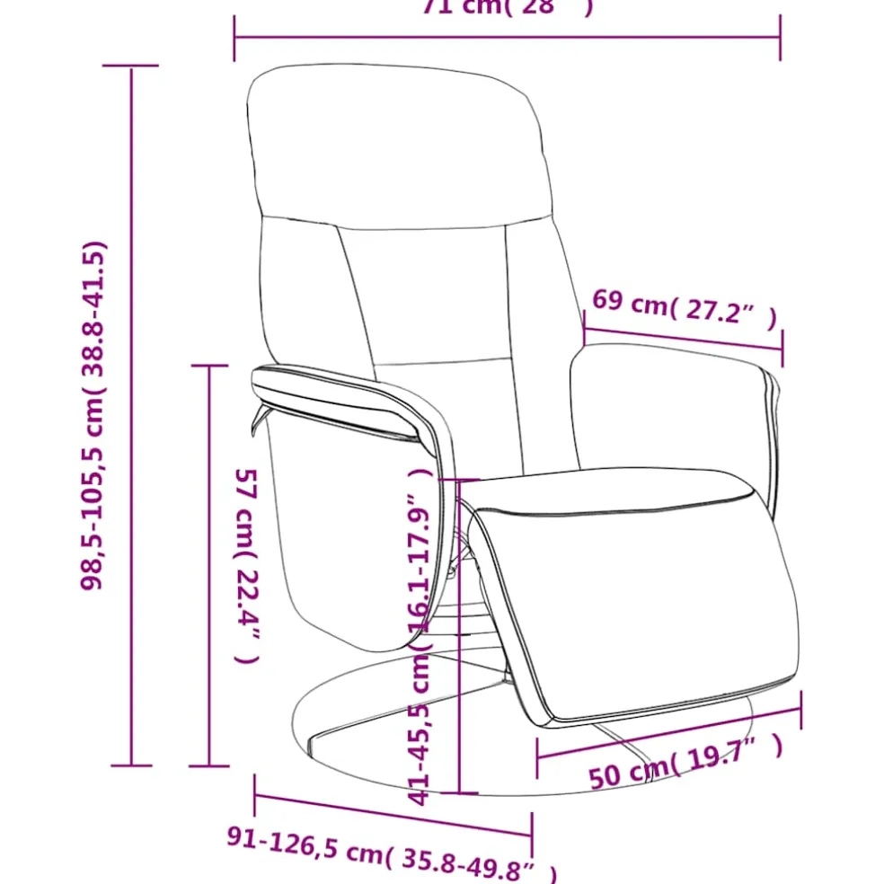 vidaXL Verstelbare fauteuil met voetensteun fluweel donkergroen