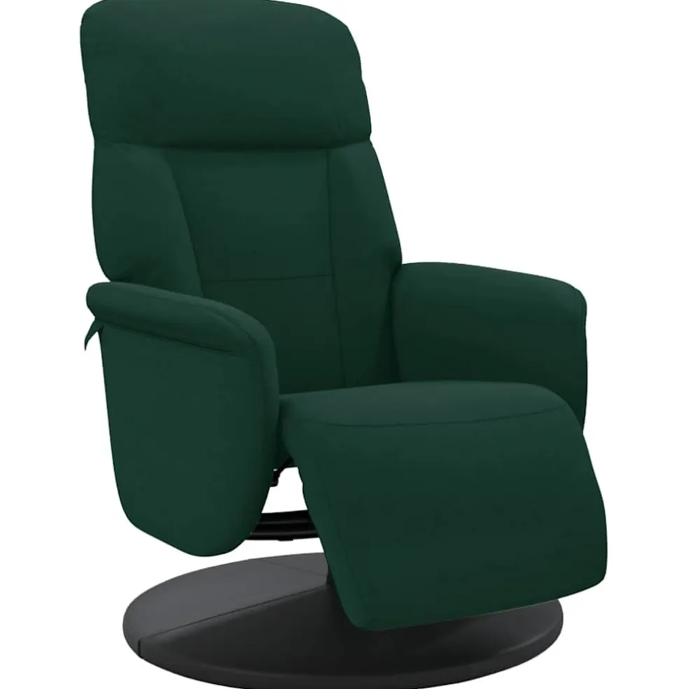 vidaXL Verstelbare fauteuil met voetensteun fluweel donkergroen