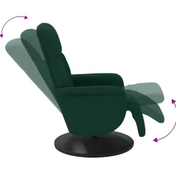 vidaXL Verstelbare fauteuil met voetensteun fluweel donkergroen