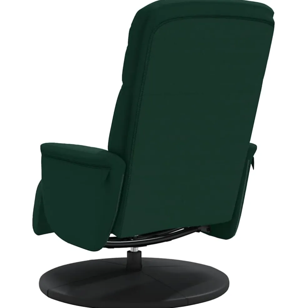 vidaXL Verstelbare fauteuil met voetensteun fluweel donkergroen