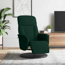 vidaXL Verstelbare fauteuil met voetensteun fluweel donkergroen